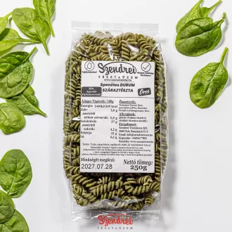   Durum Szendrei Spenótos Orsó Száraztészta 250gr. - 38% zöldségtartalommal