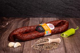   Tóalmási Füstölt Egész Köményes Csemege Szárazkolbász (Nitritmentes) 450gr/pár