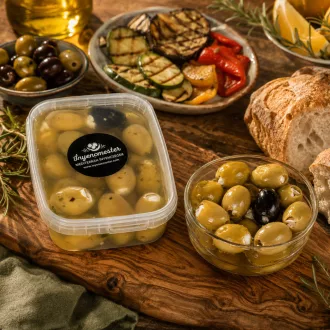 Sajttal töltött zöld olajbogyó fűszeres olajban (250g)