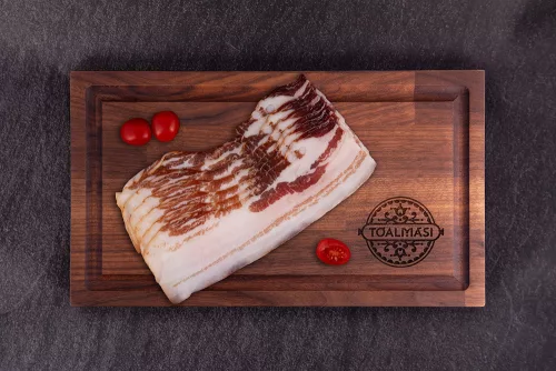Tóalmási füstölt szeletelt mangalica kolozsvári szalonna (100gr.)