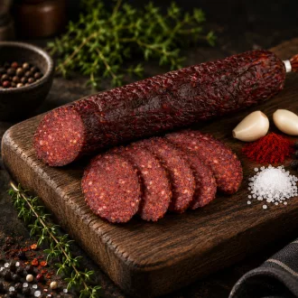  Tóalmási CSEMEGE kézműves Szarvas szalámi díszdobozban (450g)