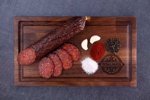 Tóalmási CSÍPŐS kézműves Szarvas szalámi díszdobozban (470g)